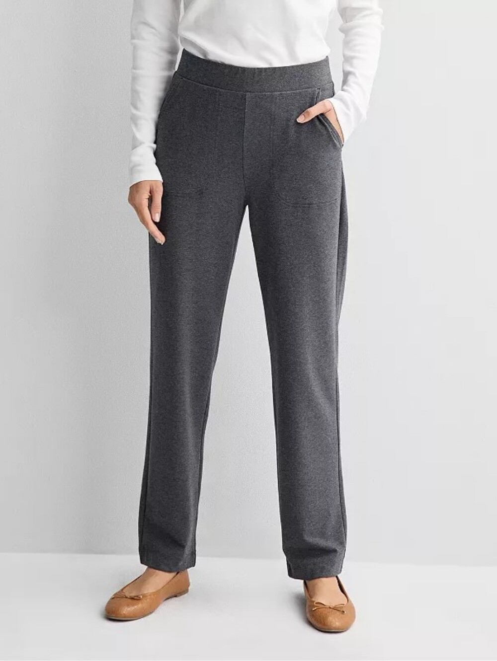 Kim Rogers Charcoal Gray Pull-On Trousers- 12s